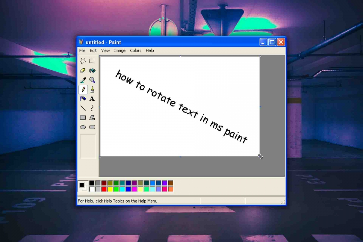 How to rotate text in MS Paint